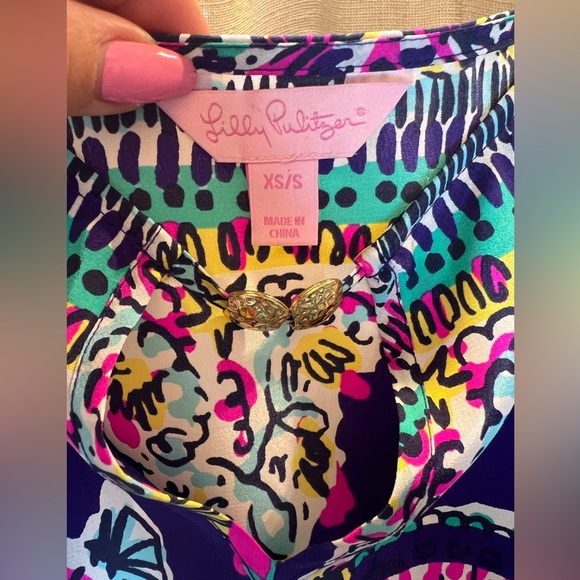 EUC Lilly Pulitzer Beach Plum Skipping
Stones Silk Lindamarie Caftan Dress XS-S - Picture 6 of 6